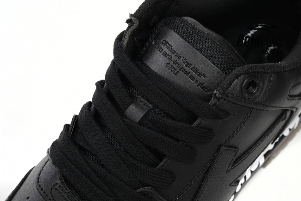 OFF-WHITE OOO Low Tops "For Walking" Black White OMIA189S21LEA0041001