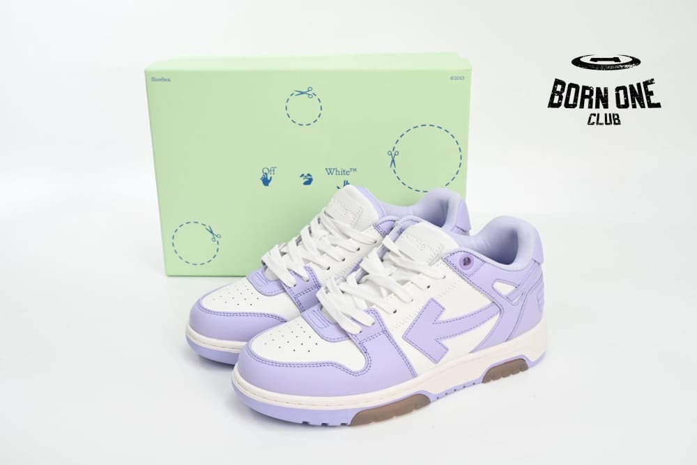OFF-WHITE Out Of Office Calf Leather White Lilac OWIA259R21LEA0010131