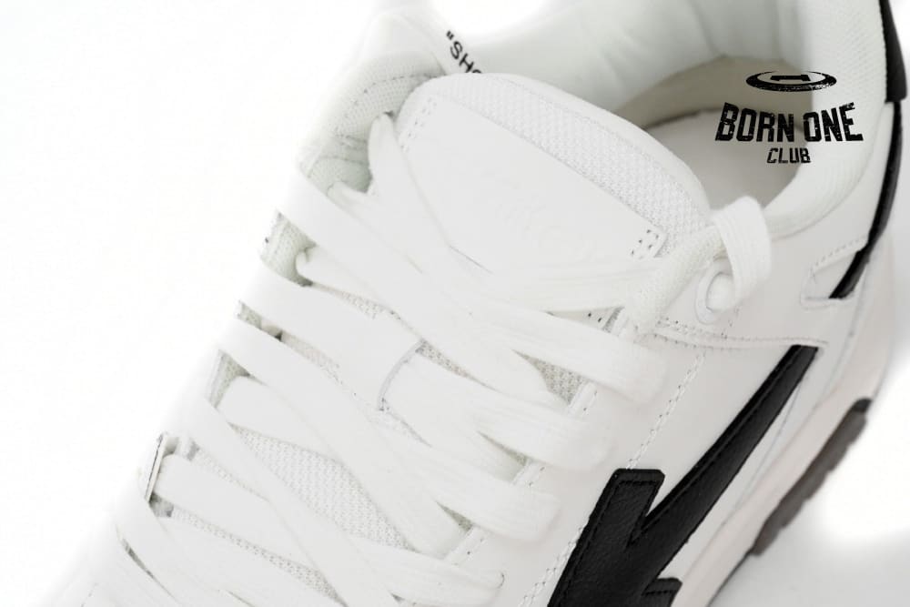 OFF-WHITE Out Of Office OOO 30 MM Low Tops Black White OMIA189C99LEA0040110