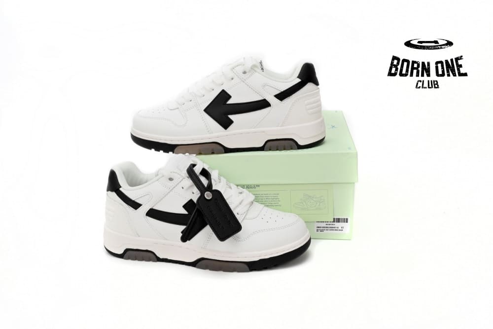 OFF-WHITE Out Of Office OOO 30 MM Low Tops Black White OMIA189C99LEA0040110