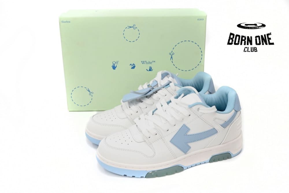 OFF-WHITE Out Of Office OOO 30 MM Low Tops White Light Blue OMIA189C99LEA0010145