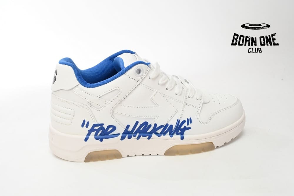 OFF-WHITE Out Of Office OOO "For Walking" Low Tops White Blue (SS22) OMIA189S22LEA0030145