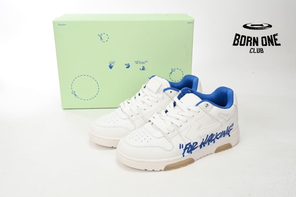 OFF-WHITE Out Of Office OOO "For Walking" Low Tops White Blue (SS22) OMIA189S22LEA0030145