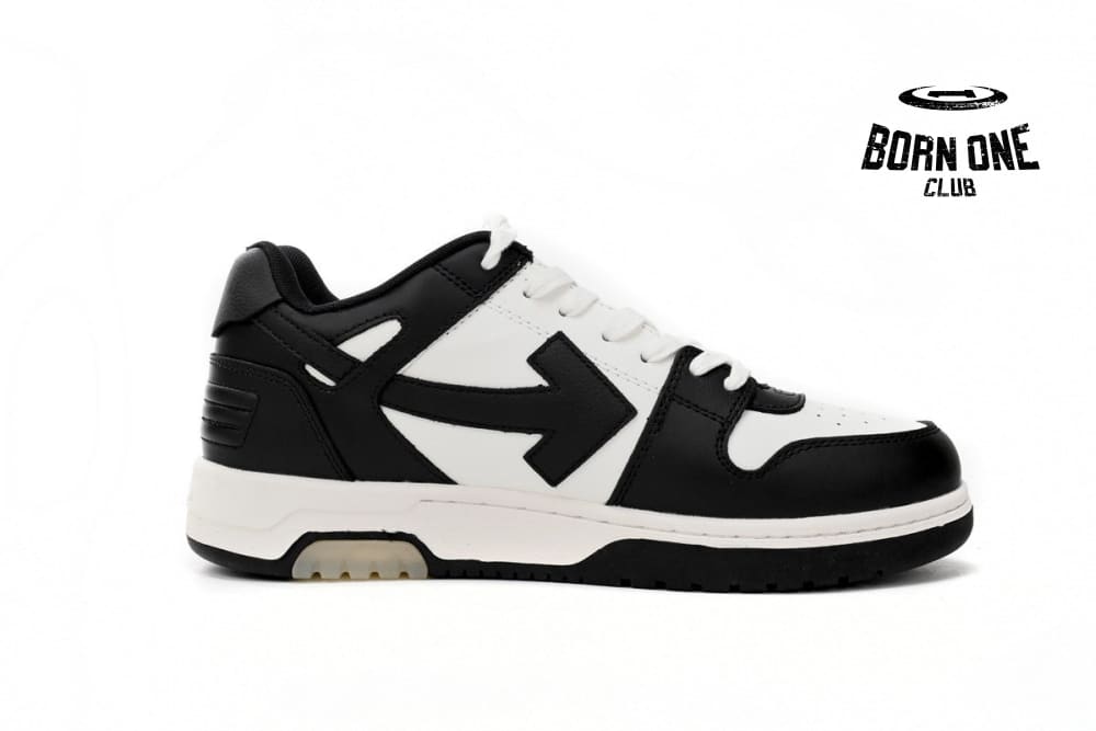OFF-WHITE Out Of Office OOO Low Tops White Black White OMIA189C99LEA0011004