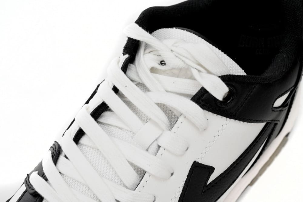 OFF-WHITE Out Of Office OOO Low Tops White Black White OMIA189C99LEA0011004