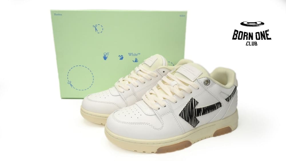 OFF-WHITE Out Of Office OOO Low Tops White Black SS21 OMIA189S21LEA0030110