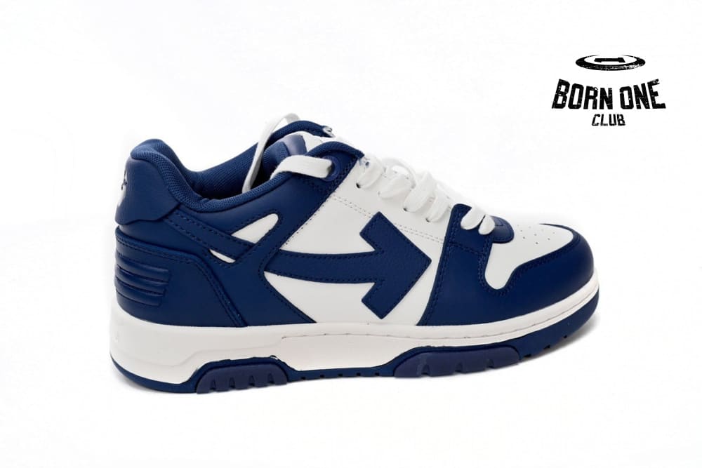 OFF-WHITE Out Of Office "OOO" Low Tops Dark Blue White OMIA189S22LEA0010142