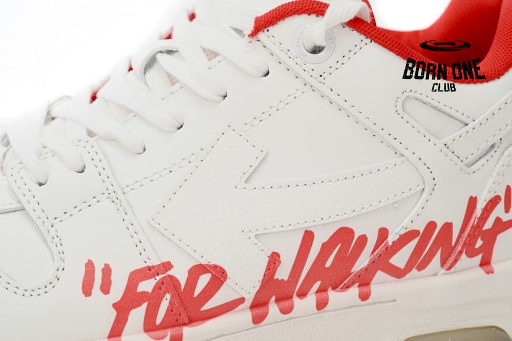 OFF-WHITE Out Of Office "OOO" Low Tops For Walking White White Red FW21
