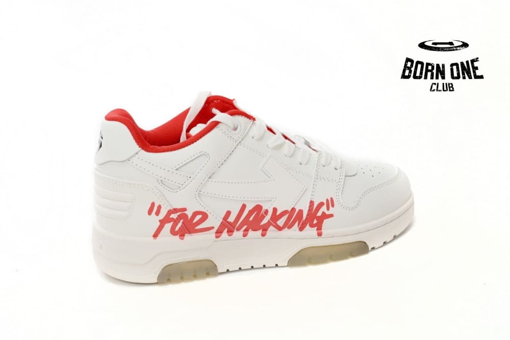 OFF-WHITE Out Of Office "OOO" Low Tops For Walking White White Red FW21