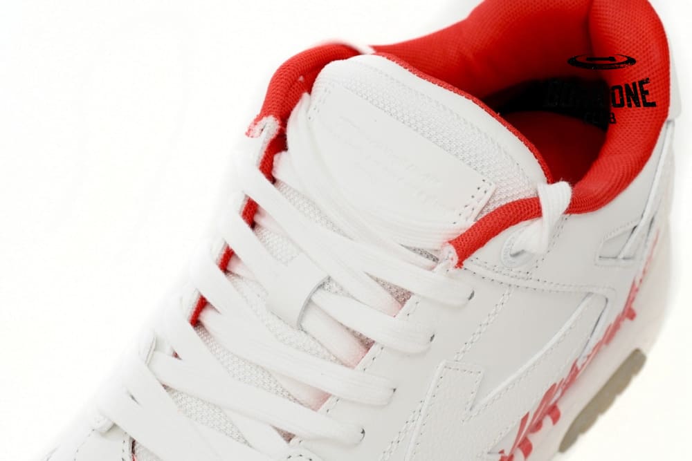 OFF-WHITE Out Of Office "OOO" Low Tops For Walking White White Red FW21
