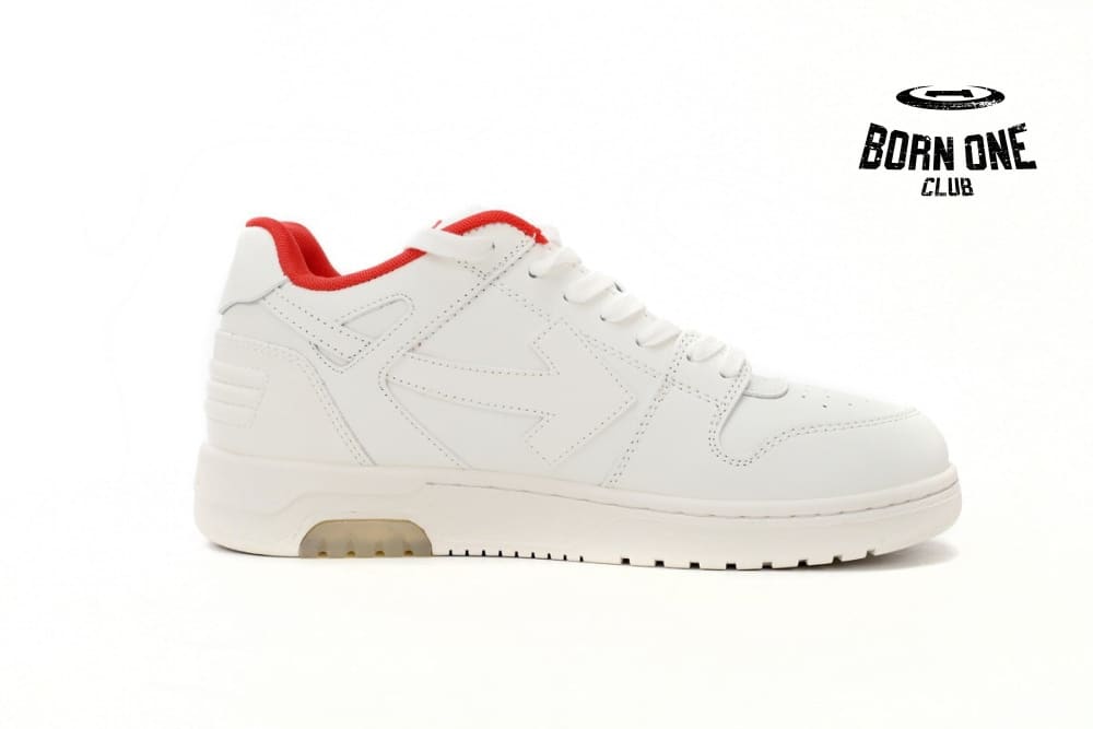 OFF-WHITE Out Of Office "OOO" Low Tops For Walking White White Red FW21