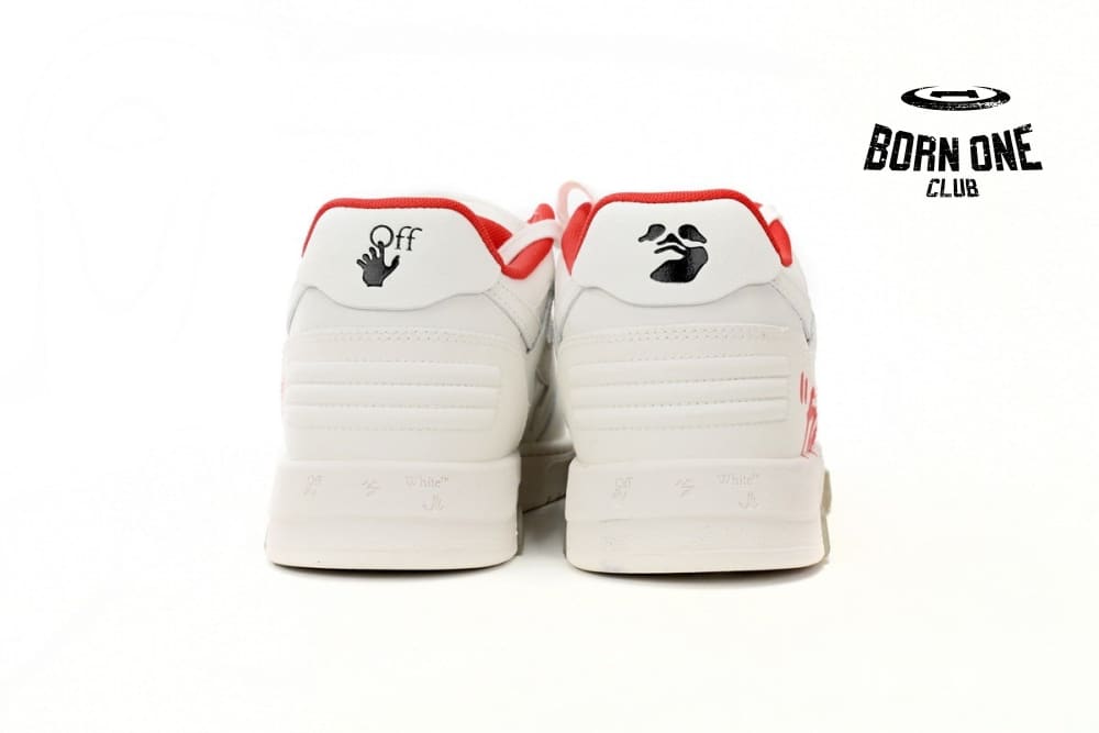 OFF-WHITE Out Of Office "OOO" Low Tops For Walking White White Red FW21