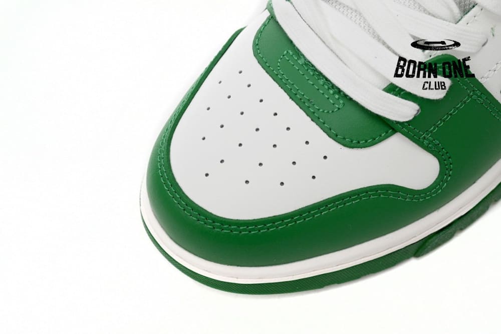 OFF-WHITE Out Of Office OOO Low Tops White Green OMIA189C99LEA0010155