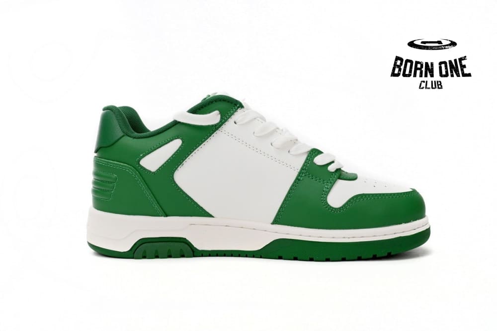 OFF-WHITE Out Of Office OOO Low Tops White Green OMIA189C99LEA0010155