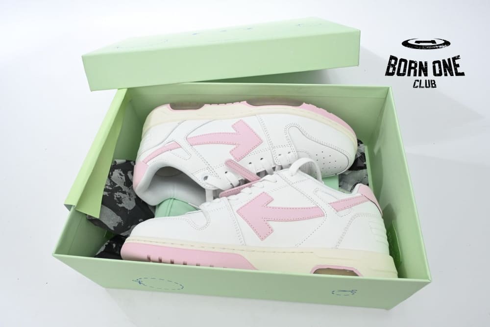OFF-WHITE Out Of Office OOO Low Tops White Pink OFIA259F21LEA0010130