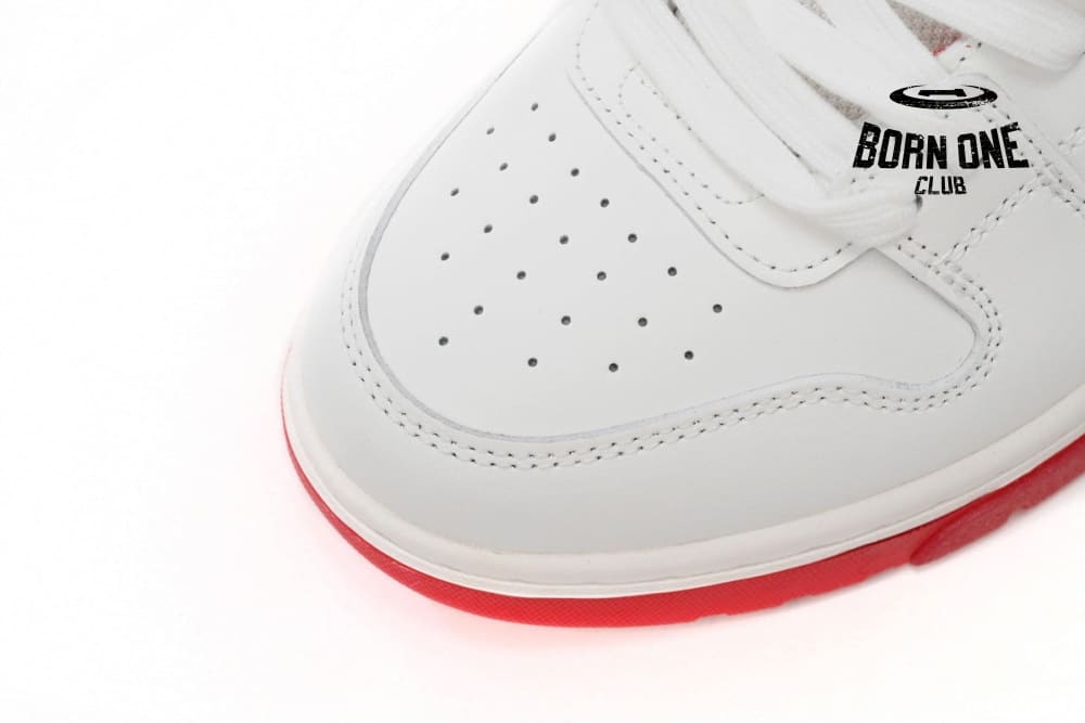 OFF-WHITE Out Of Office "OOO" Low Tops White Red OMIA189F22LEA0010125