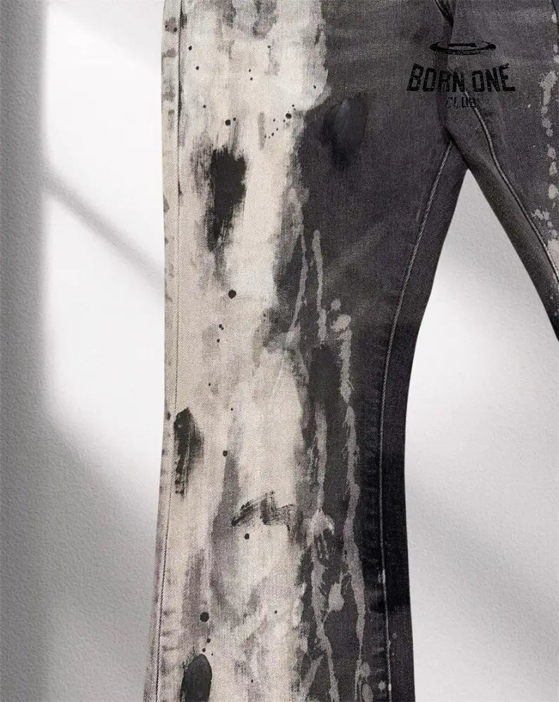 PURPLE BRΑND Splatter Ink Jeans Black Calça Jeans