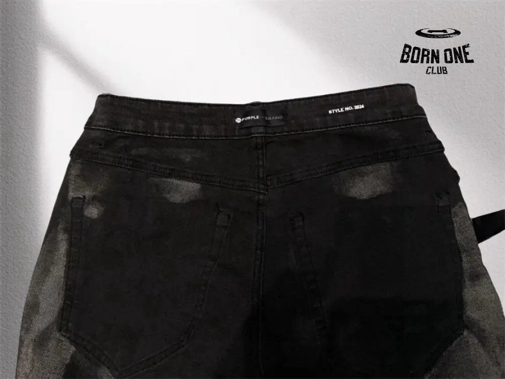 PURPLE BRΑND Splatter Ink Jeans Black Calça Jeans