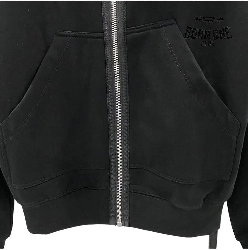 Rick Owens DRKSHDW Four Ring Hoodie in Black Jaqueta Moletom Full Zip