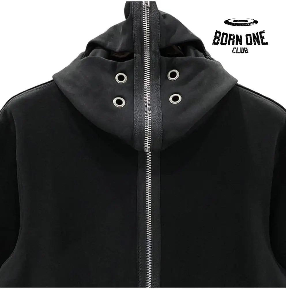 Rick Owens DRKSHDW Four Ring Hoodie in Black Jaqueta Moletom Full Zip