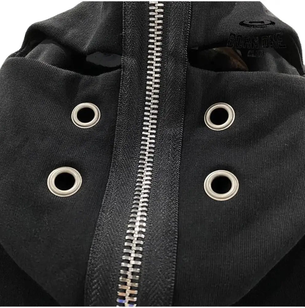 Rick Owens DRKSHDW Four Ring Hoodie in Black Jaqueta Moletom Full Zip