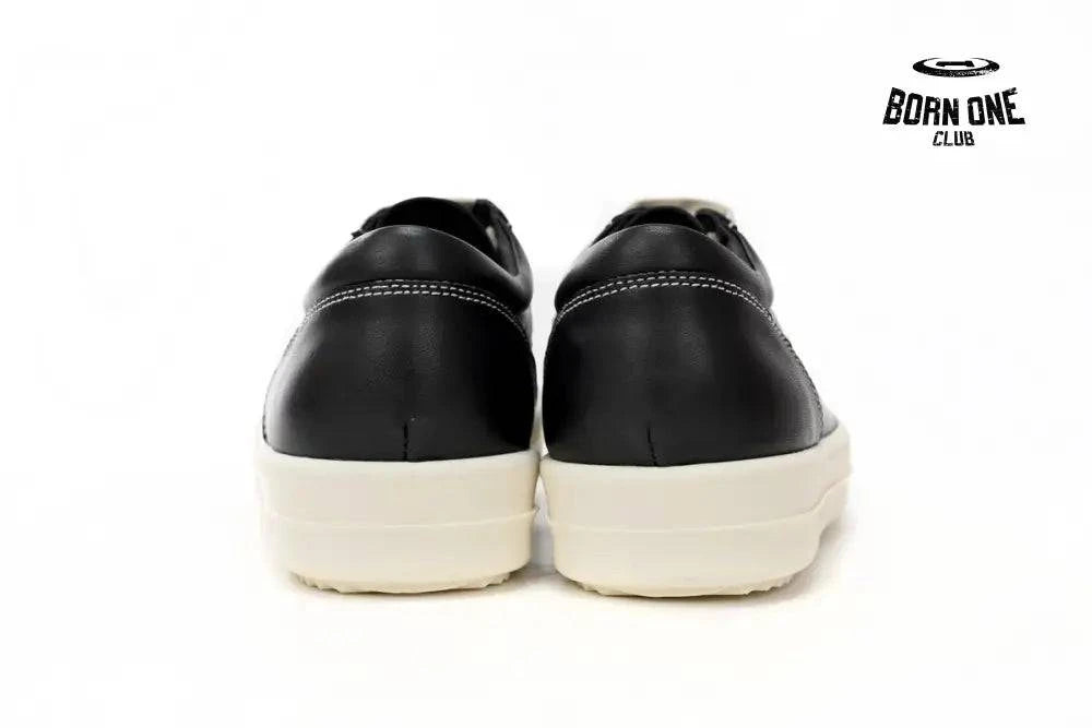 Rick Owens EDFU Vintage Sneaks Leather Black Milk White