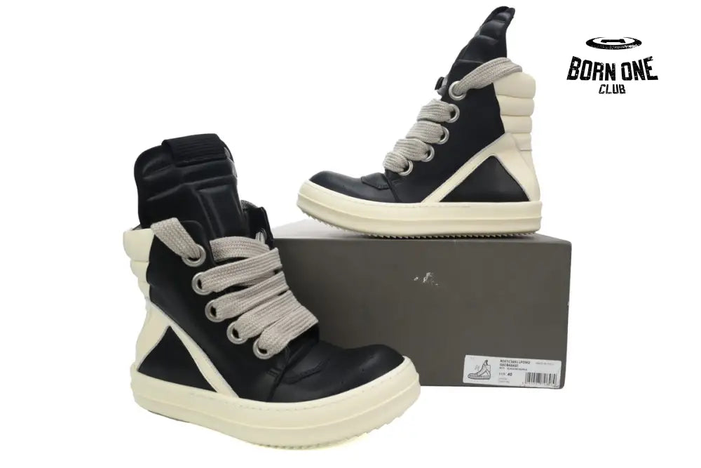 Rick Owens GeoBasket Oversized Eylet Black White