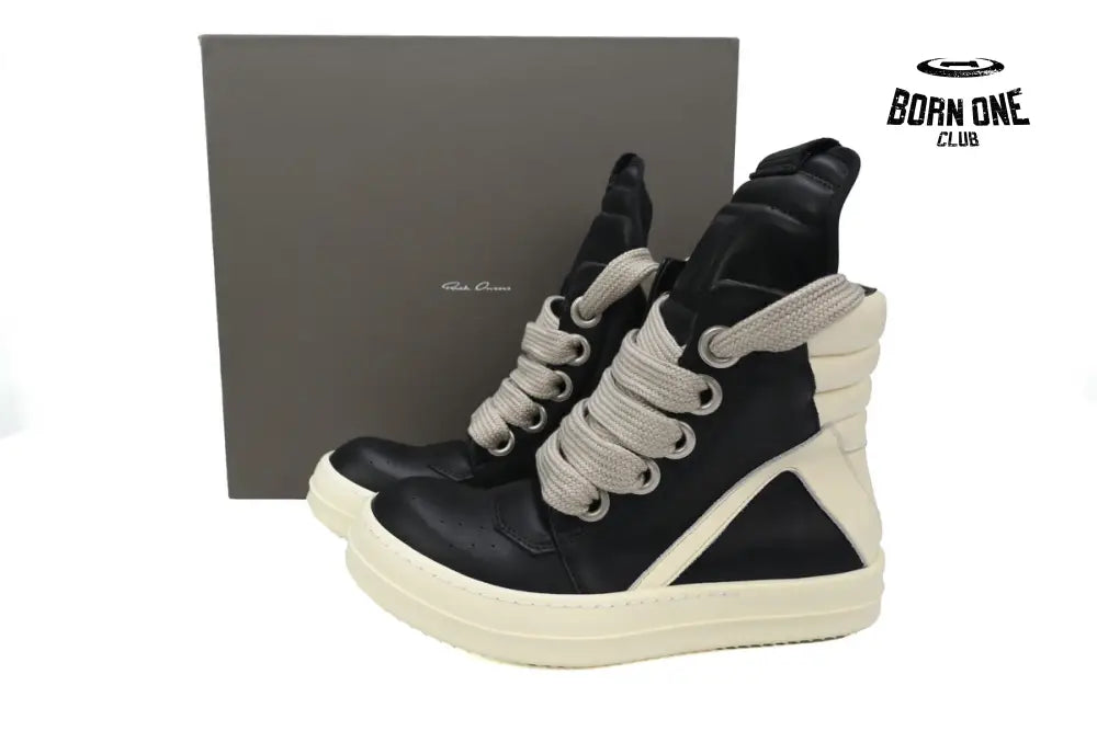 Rick Owens GeoBasket Oversized Eylet Black White