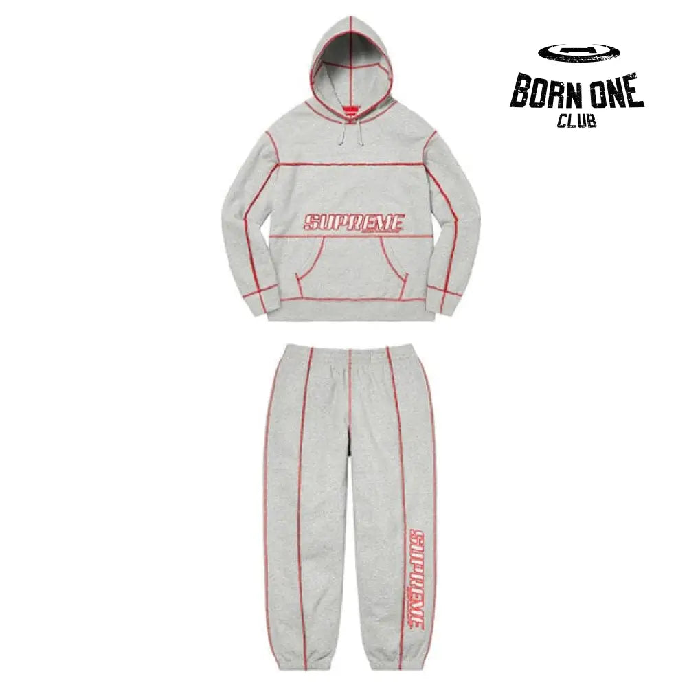 Set Supreme Coverstitch Hooded Conjunto Moletom