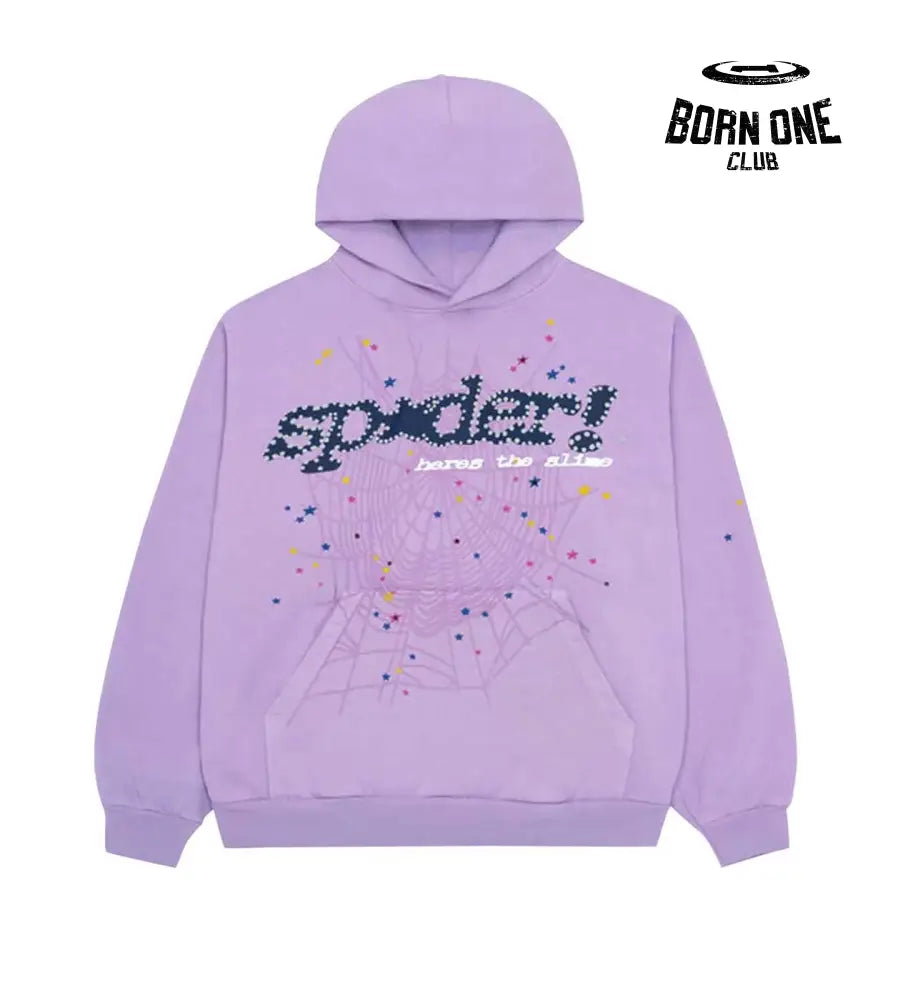 Sp5der Acai Hoodie Purple Hoodie
