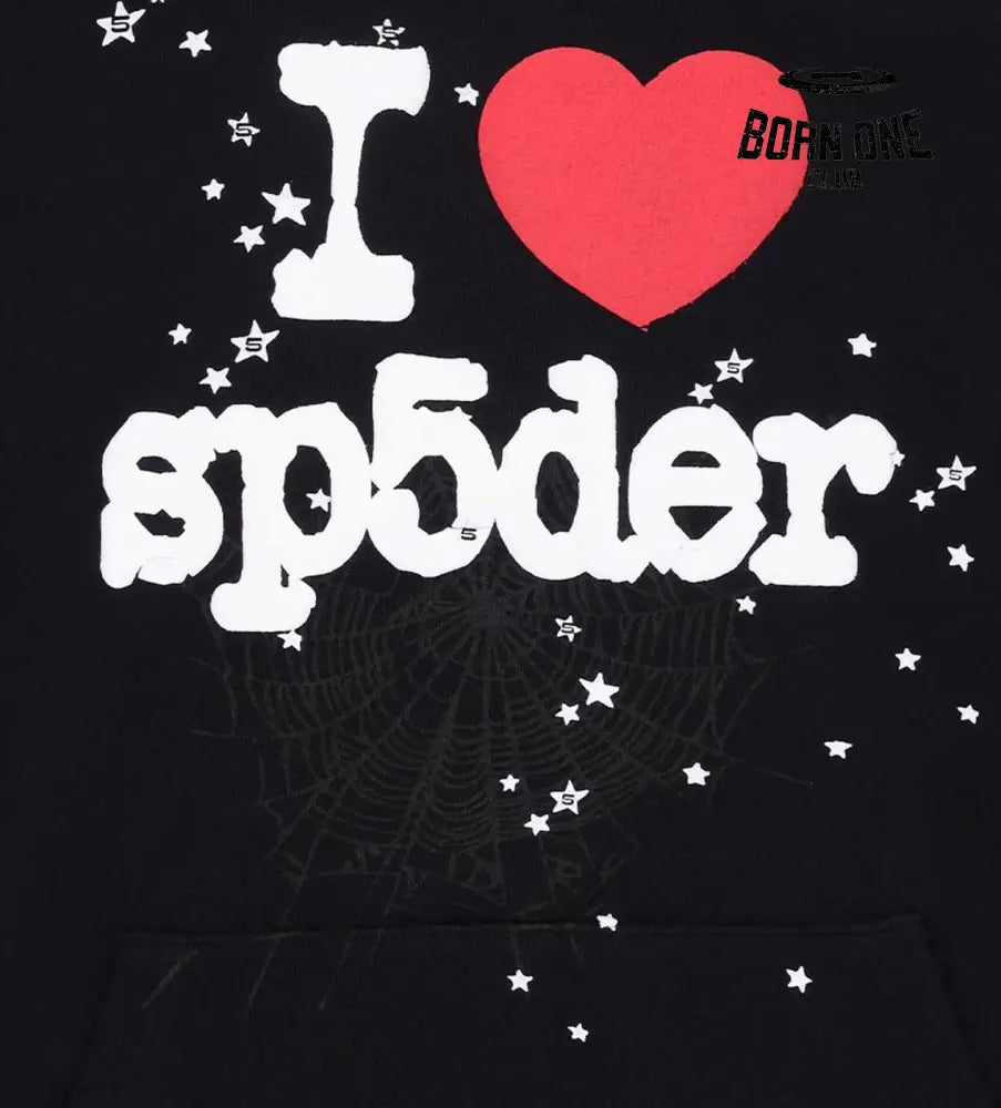 Sp5der I Heart Sp5 Hoodie Black Hoodie