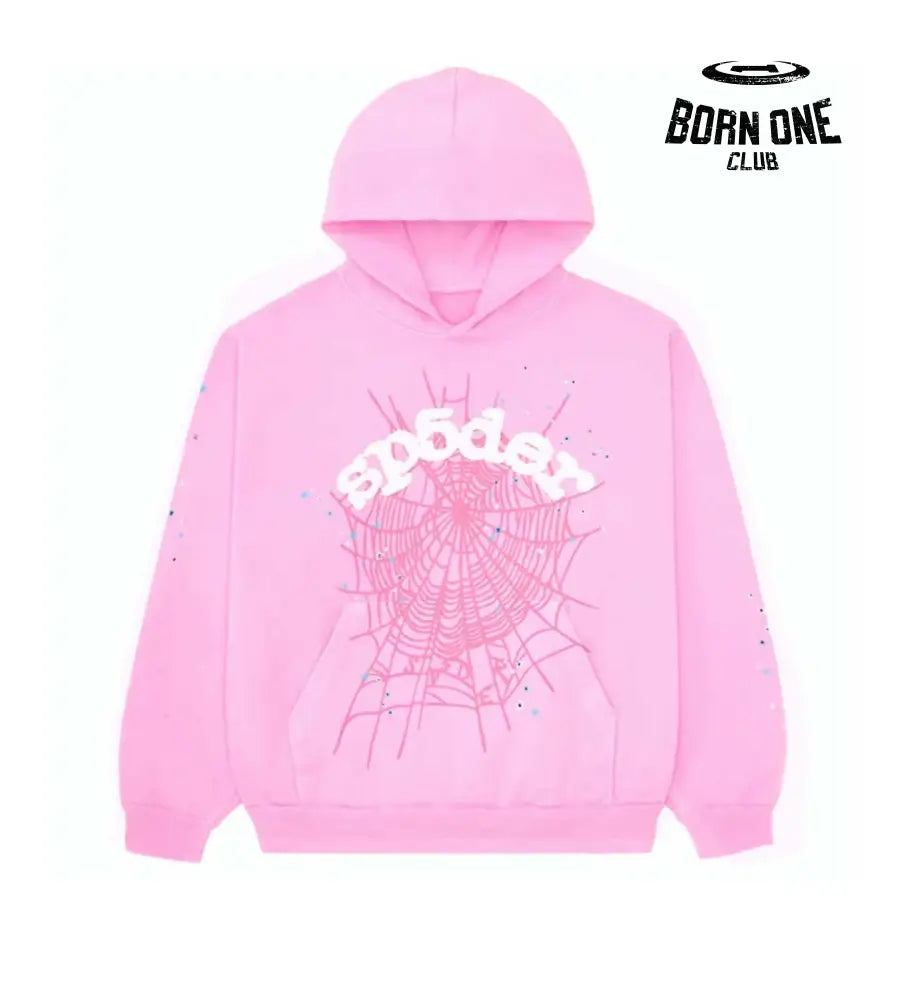 Sp5der Logo Web Pink Hoodie Hoodie