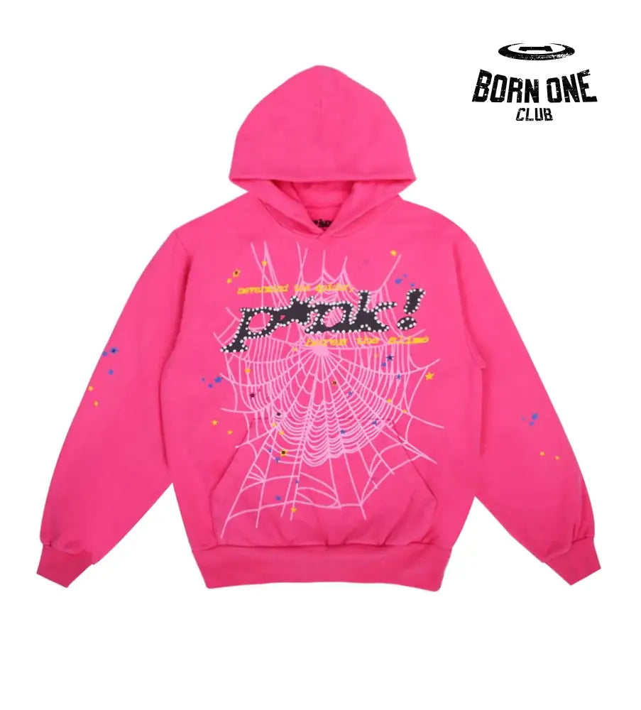 Sp5der P*nk Web Hoodie Pink Hoodie