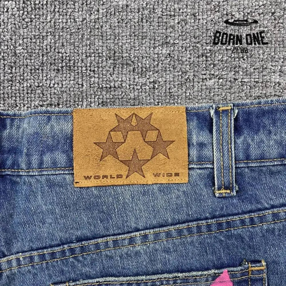 Sp5der Pink Stars Calça Jeans