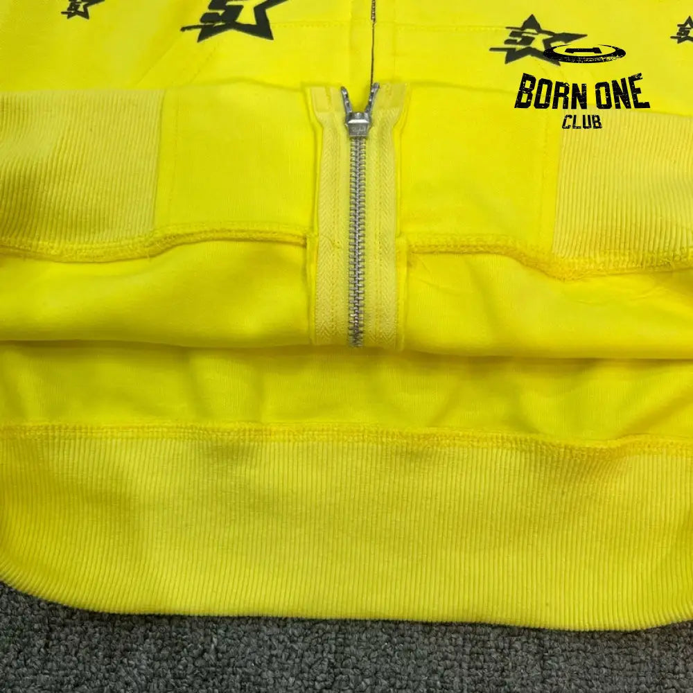 Spider Yellow 5-Star Zip Hoodie Jaqueta Moletom