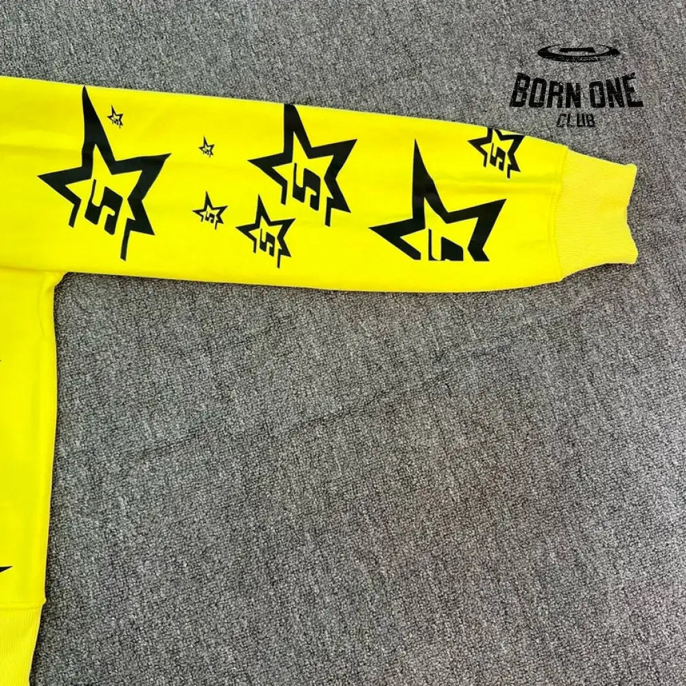 Spider Yellow 5-Star Zip Hoodie Jaqueta Moletom