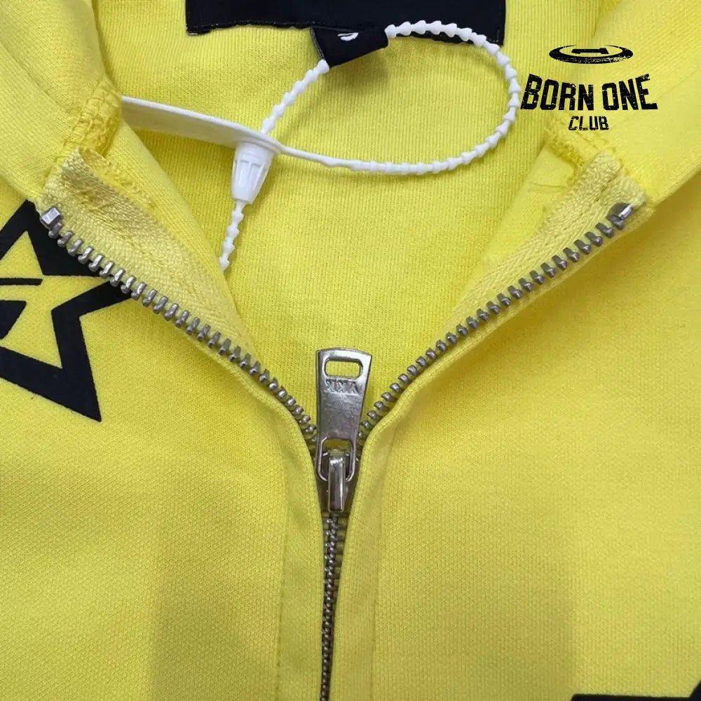 Spider Yellow 5-Star Zip Hoodie Jaqueta Moletom