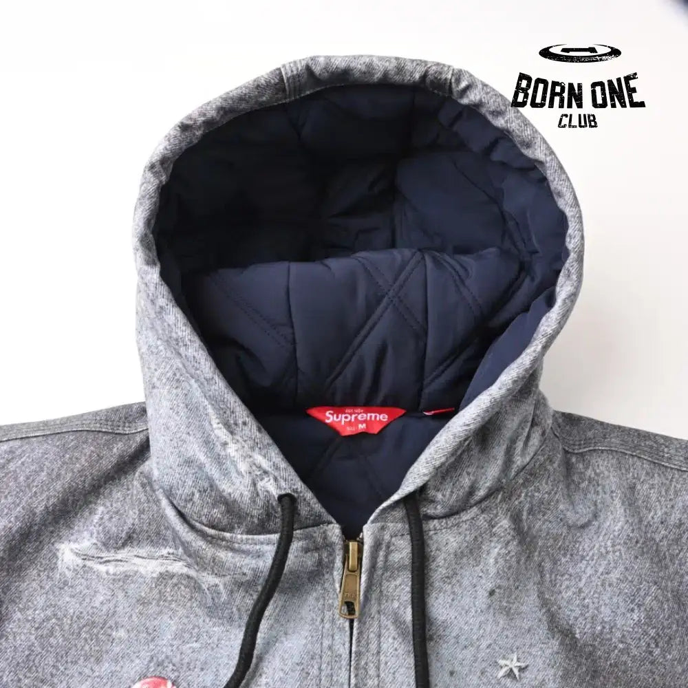 Supreme x HJR Trompe L’oeil Hooded Work Jacket in Blue Jaqueta