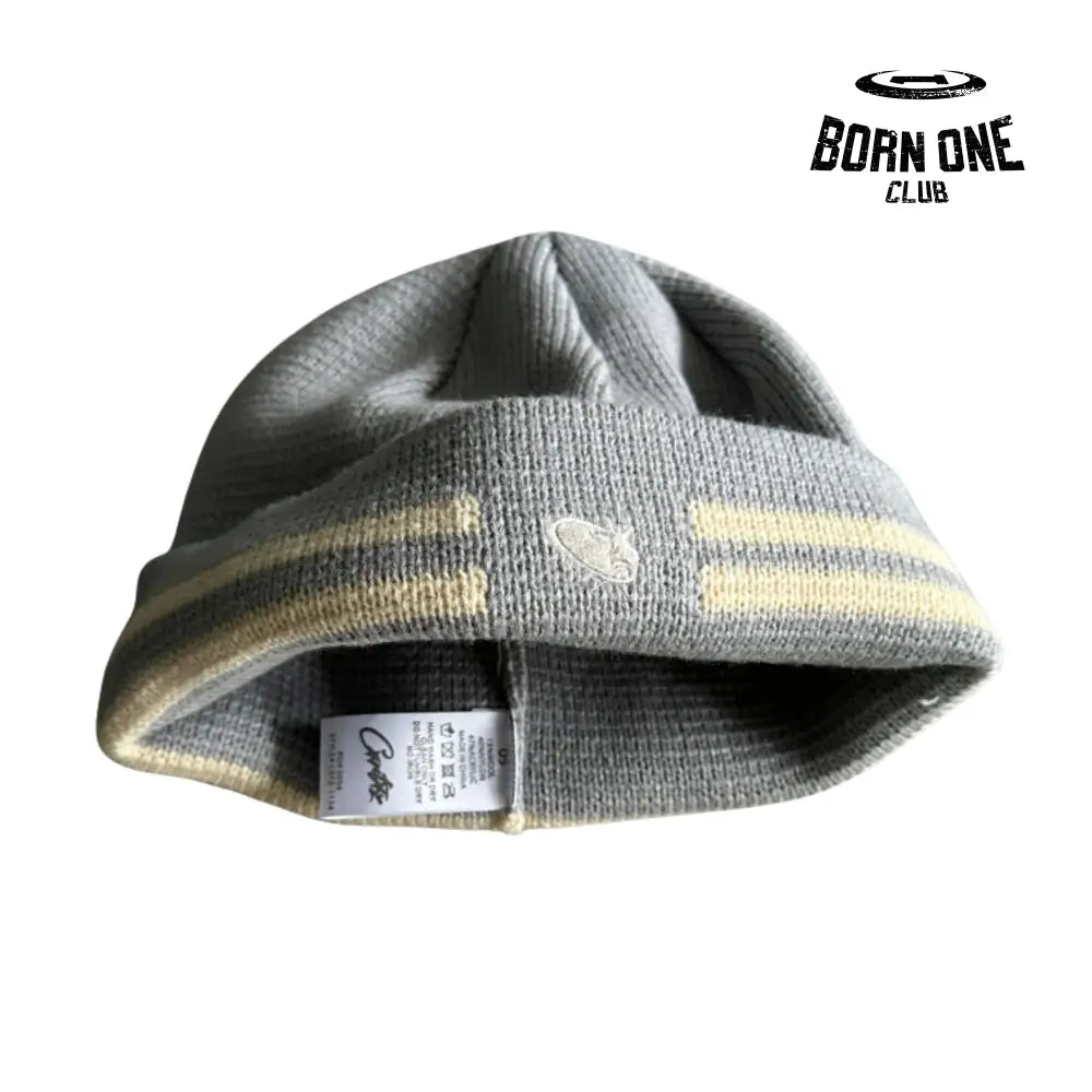 Touca Corteiz Knit Stripe Beanie Gray