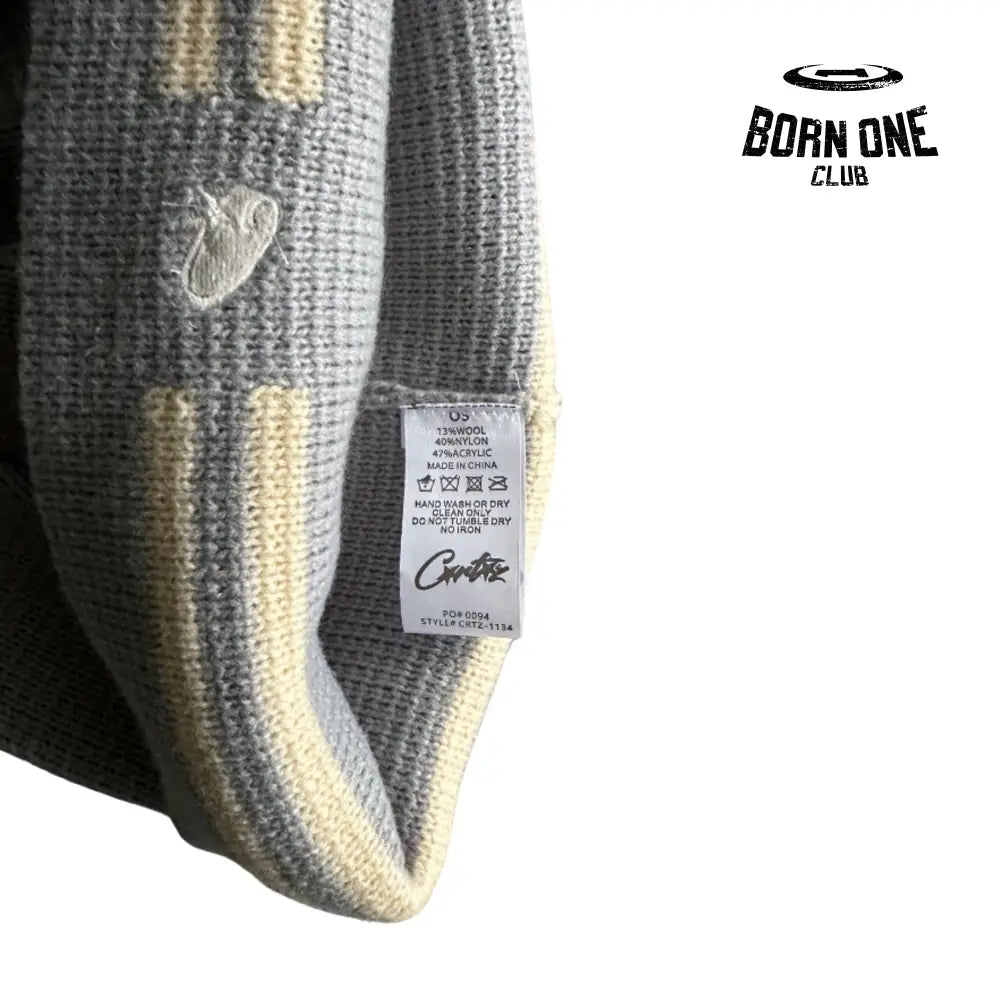 Touca Corteiz Knit Stripe Beanie Gray