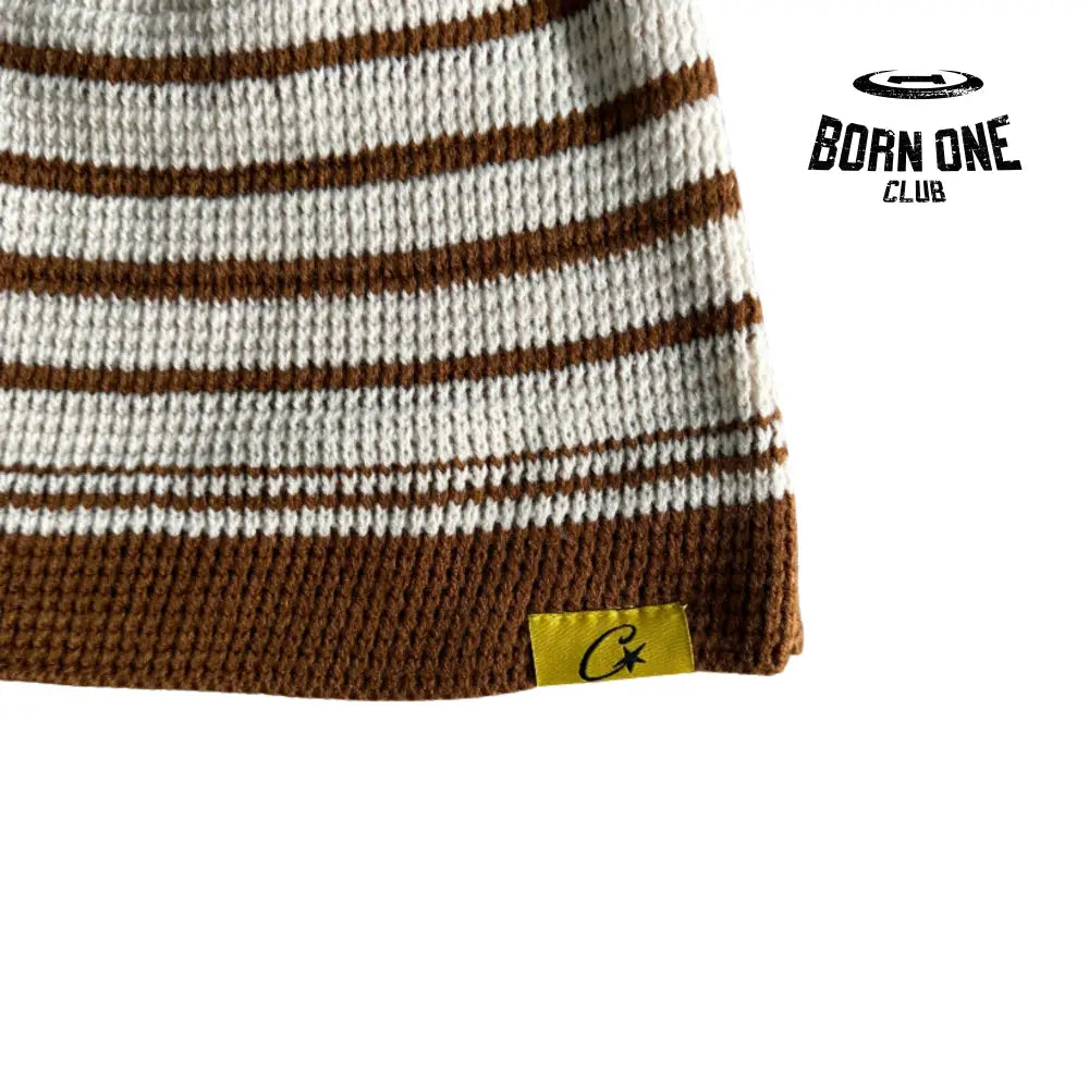 Touca Corteiz Striped Cold Hat Brown
