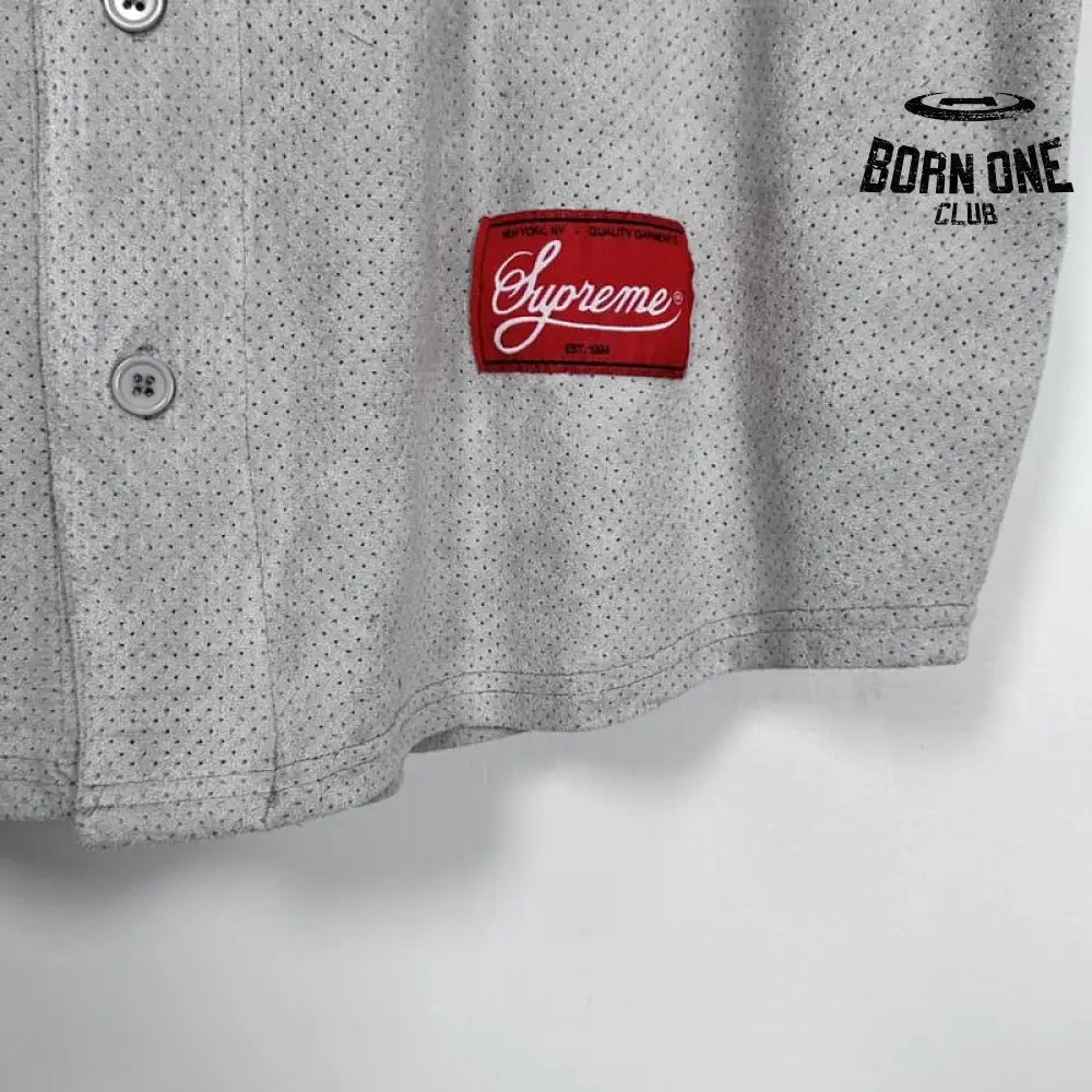 Camiseta Supreme Ultrasuede Mesh Baseball Cinza