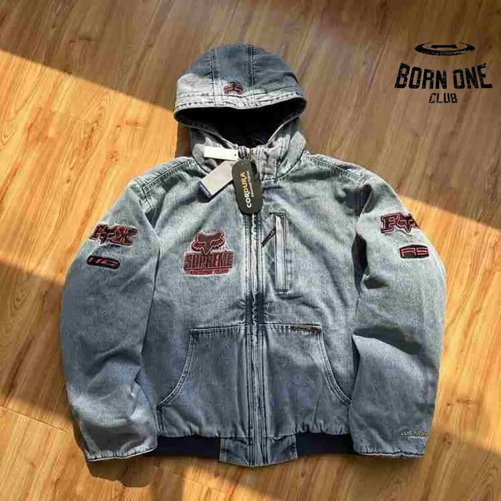 Jaqueta Supreme x Fox Racing Hooded Work Denim
