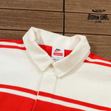 Camisa Supreme x Nike Stripe Rugby Vermelha/Branca