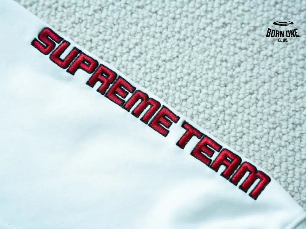 Moletom Supreme Football Zip Up Hooded White Red