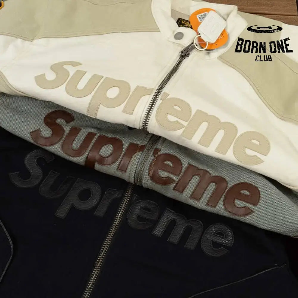 Jaqueta Supreme x Vanson Leathers Cordura White Cream