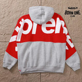 Moletom Supreme Big Logo Jacquard Red Grey