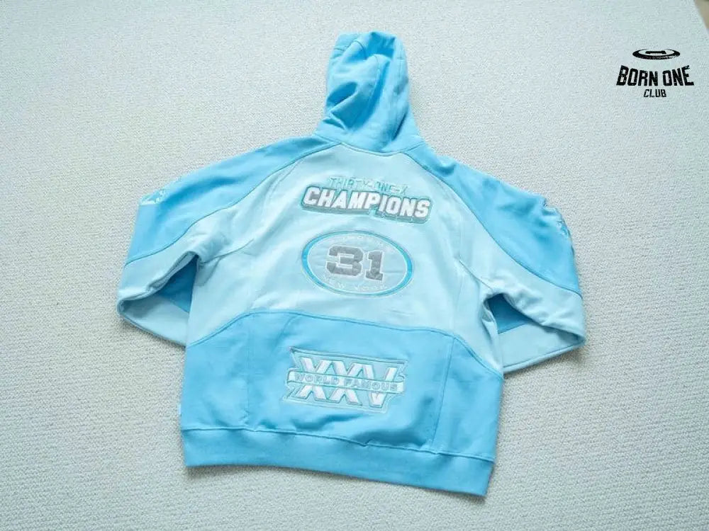 Moletom Supreme Football Zip Up Hooded Light Blue