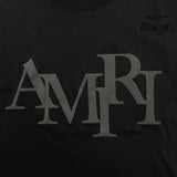 Camiseta Amiri Staggered Logo Preto