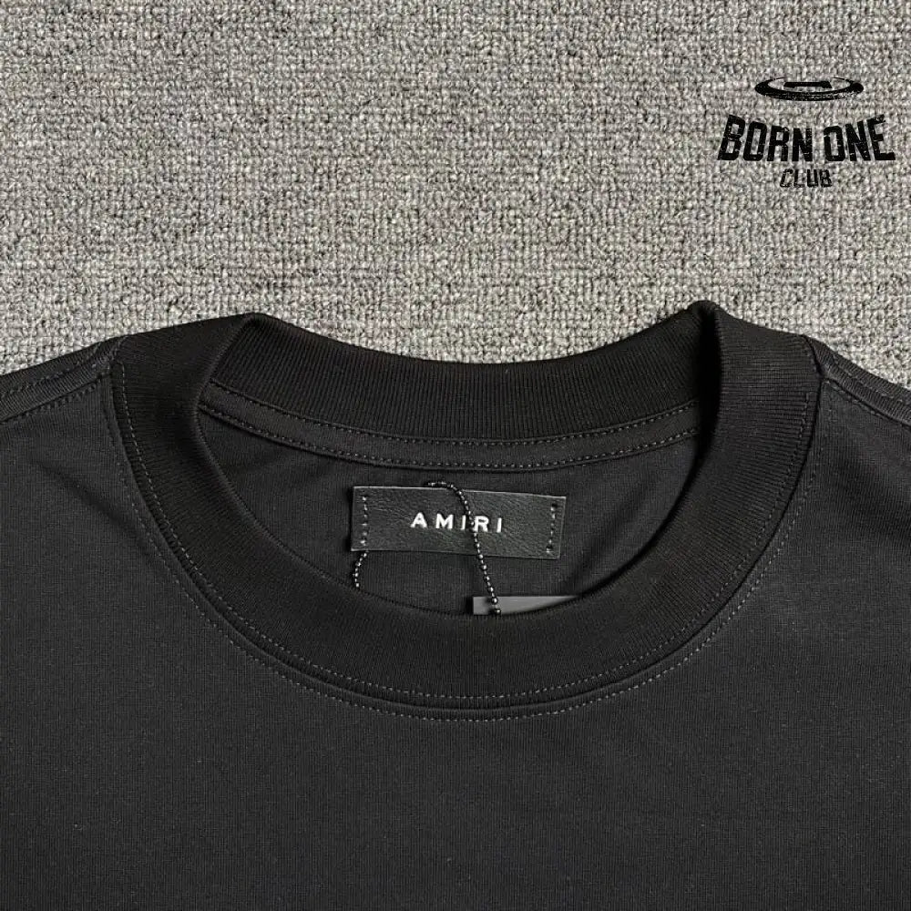 Camiseta Amiri Bar Logo Preto/Azul